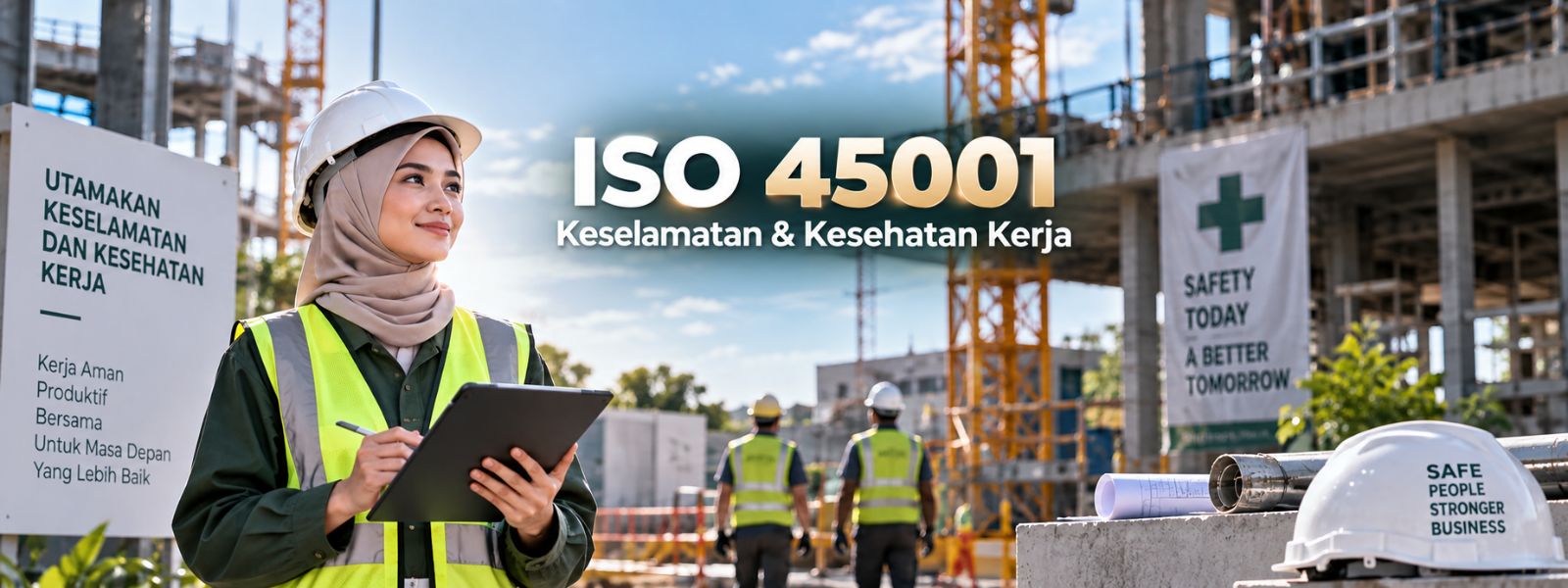 Ilustrasi ISO 45001 — Keselamatan & Kesehatan Kerja